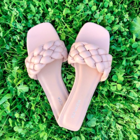 TOP Moda Shoes - ⚡FINAL SALE! Nude Beige Vegan Leather Braided Sandals